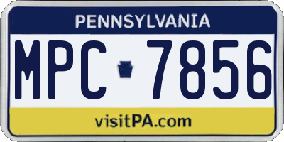 PA license plate MPC7856