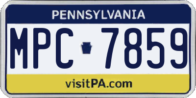 PA license plate MPC7859