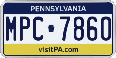 PA license plate MPC7860