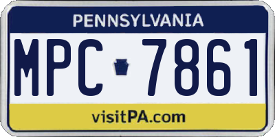 PA license plate MPC7861