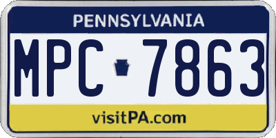 PA license plate MPC7863