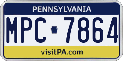 PA license plate MPC7864