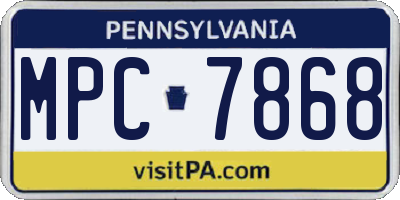 PA license plate MPC7868