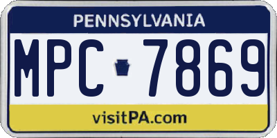 PA license plate MPC7869