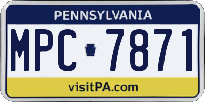 PA license plate MPC7871