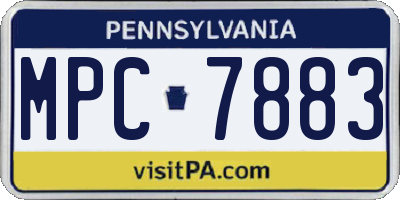 PA license plate MPC7883