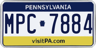 PA license plate MPC7884