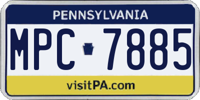 PA license plate MPC7885