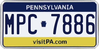 PA license plate MPC7886