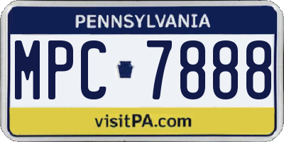 PA license plate MPC7888