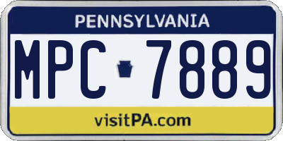 PA license plate MPC7889
