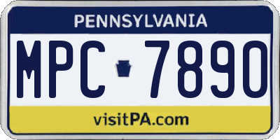 PA license plate MPC7890