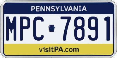 PA license plate MPC7891