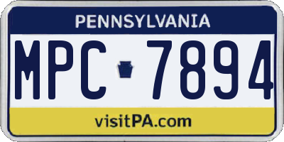PA license plate MPC7894