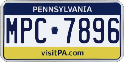 PA license plate MPC7896