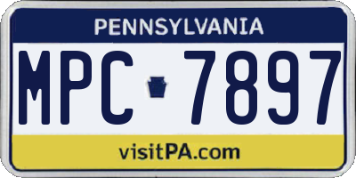 PA license plate MPC7897