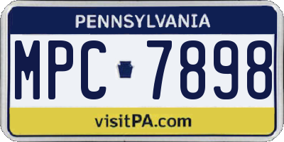 PA license plate MPC7898
