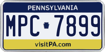 PA license plate MPC7899