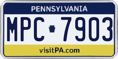 PA license plate MPC7903