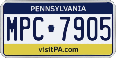 PA license plate MPC7905
