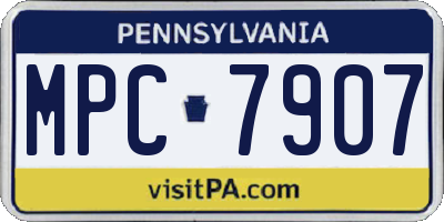 PA license plate MPC7907
