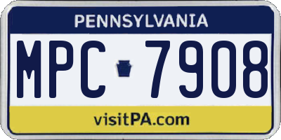 PA license plate MPC7908