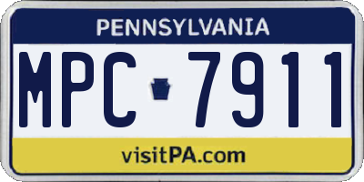 PA license plate MPC7911