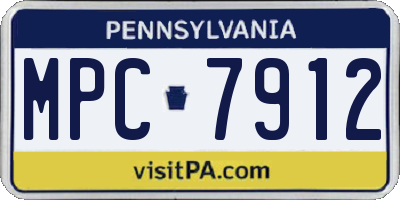 PA license plate MPC7912