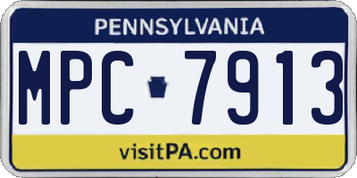 PA license plate MPC7913