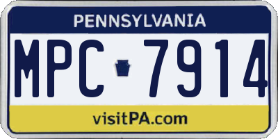 PA license plate MPC7914