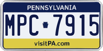PA license plate MPC7915