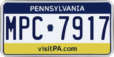 PA license plate MPC7917