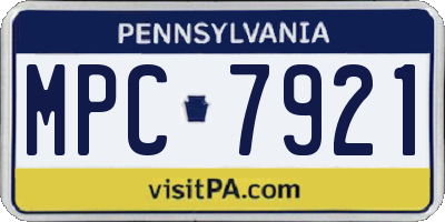 PA license plate MPC7921