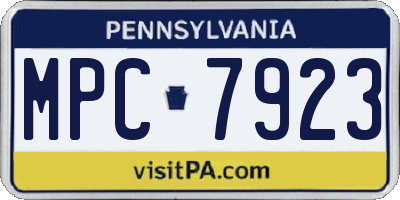 PA license plate MPC7923