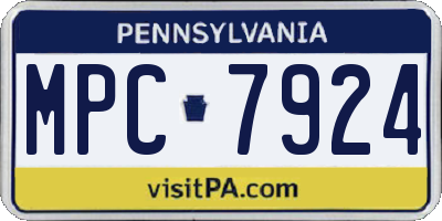 PA license plate MPC7924
