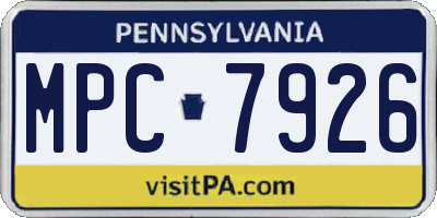 PA license plate MPC7926