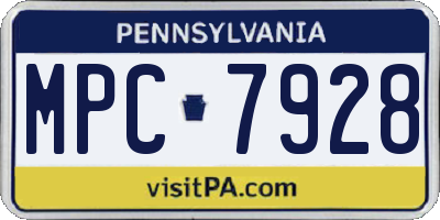 PA license plate MPC7928