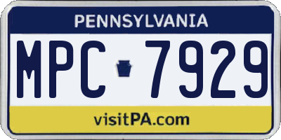 PA license plate MPC7929