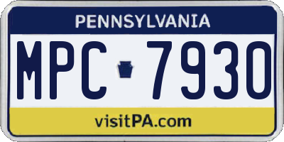 PA license plate MPC7930