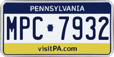 PA license plate MPC7932