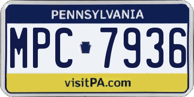PA license plate MPC7936