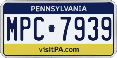 PA license plate MPC7939