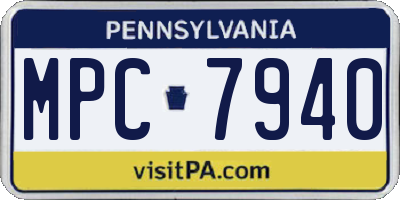 PA license plate MPC7940