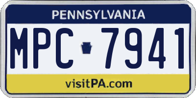 PA license plate MPC7941