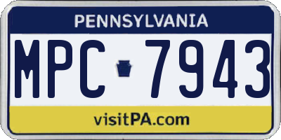 PA license plate MPC7943
