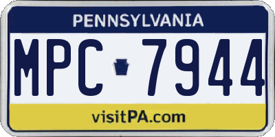 PA license plate MPC7944