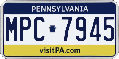 PA license plate MPC7945