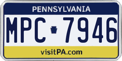 PA license plate MPC7946