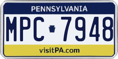 PA license plate MPC7948