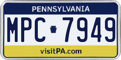 PA license plate MPC7949